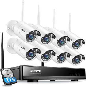 img 4 attached to 📷 ZOSI 8CH 1080P Wireless Security Cameras System: 8Channel NVR with 1TB Hard Drive, 8PCS Weatherproof WiFi Surveillance Cameras, Night Vision & Remote Access