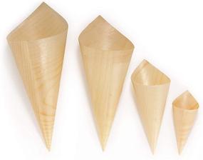 img 3 attached to 🎋 BambooMN Brand - Pack of 100 Disposable Wood Cones, 5" Tall x 2" Diameter for Various Uses