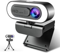 1080p hd webcam with microphone ring light, privacy cover & tripod - ideal for desktop/laptop/pc/mac, computer web cameras for skype, youtube, zoom, xbox one, studying, video calling logo