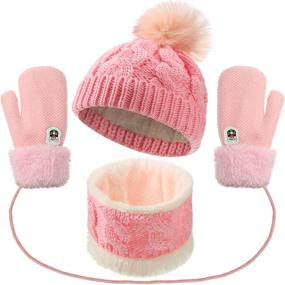 img 4 attached to 🧤 Girls' Winter Accessories: Gloves, Beanies, Mittens with Lining