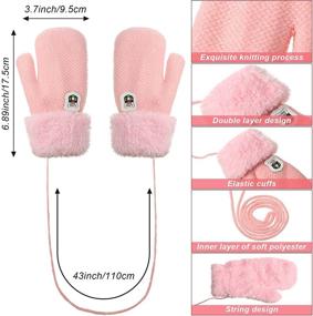 img 1 attached to 🧤 Girls' Winter Accessories: Gloves, Beanies, Mittens with Lining