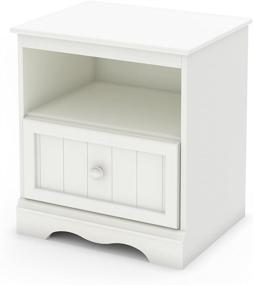 img 4 attached to 🛏️ Enhance Your Bedroom with the South Shore Savannah 1-Drawer Nightstand in Pure White