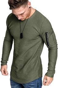 img 3 attached to COOFANDY Workout Cotton Sleeve Longline Sports & Fitness