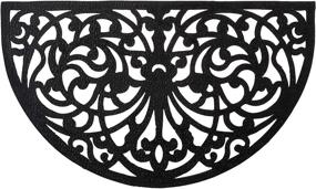 img 3 attached to 🚪 Functional and Easy to Clean Rubber Scroll Half Moon Doormat – Indoor & Outdoor Entrance Mat with Low Clearance and Wrought Iron Scroll Design