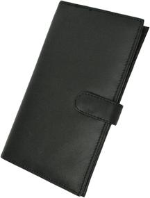 img 1 attached to Marshal Genuine Leather Bi-Fold Card Holder #1629CF (RFID Black)