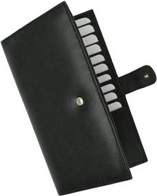 img 3 attached to Marshal Genuine Leather Bi-Fold Card Holder #1629CF (RFID Black)