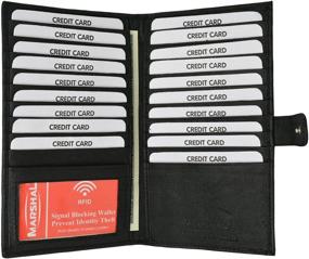 img 4 attached to Marshal Genuine Leather Bi-Fold Card Holder #1629CF (RFID Black)