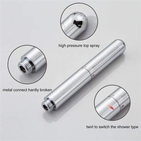 img 1 attached to Copper Round Bar Handheld Showerhead: High Pressure Chrome Sprayer for a Luxurious Bathroom Experience