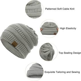 img 3 attached to 🧣 Durio Winter Hats for Women: Cable Knit Beanie - Cozy & Thick Womens Beanies for a Warm Winter