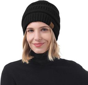 img 1 attached to 🧣 Durio Winter Hats for Women: Cable Knit Beanie - Cozy & Thick Womens Beanies for a Warm Winter