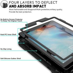 img 2 attached to 📱 ZenRich iPad Air 1 Case - 360° Rotating Kickstand, Hand Strap & Shoulder Belt - Shockproof Heavy Duty Rugged Case for iPad Air 1st Generation 9.7-inch Tablet 2013 Release