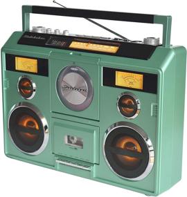 img 2 attached to Sound Station Portable Stereo Boombox With Bluetooth/CD/AM-FM Radio/Cassette Recorder (Teal)