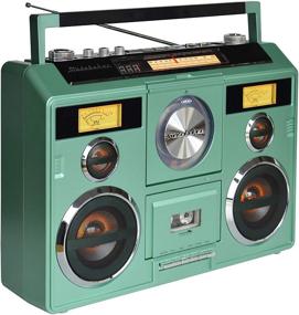 img 1 attached to Sound Station Portable Stereo Boombox With Bluetooth/CD/AM-FM Radio/Cassette Recorder (Teal)