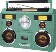 sound station portable stereo boombox with bluetooth/cd/am-fm radio/cassette recorder (teal) logo