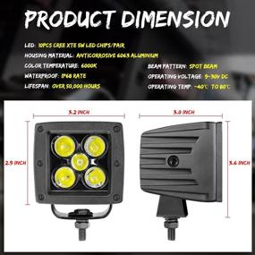 img 3 attached to SWATOW INDUSTRIES 2PCS 50W 3 Inch LED Pod Lights: The Ultimate Off-Road LED Cubes for Trucks, SUVs, ATVs, UTVs, Cars, and Boats