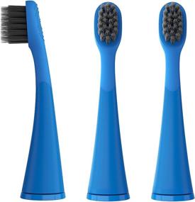 img 4 attached to 🦷 BURSTkids Sonic Toothbrush Replacement Heads - Small Size, Soft and Charcoal Bristles for Healthier Smile - 3 Pack, Blue