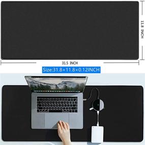 img 3 attached to 🖱️ Black Gaming Mouse Pad - Large 31.5x11.8 inches Anti-Slip Rubber Base - Perfect for Gaming, Office, and Laptop Desk - Professional Gaming Mouse Pad