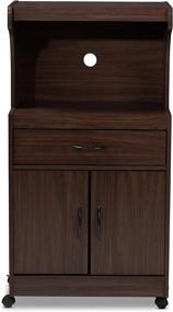 img 2 attached to 🪑 Terline Kitchen Cabinet in Walnut Brown by Baxton Studio