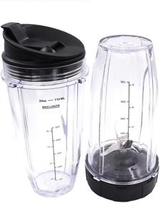 img 2 attached to High-Quality Replacement Blender Cup with Lid (2 Pack) | 24 Oz Cups for Ninja Auto iQ BL480 BL482 BL642 NN102 BL682 BL450 BL2013 Ninja Blender Auto iQ Blade