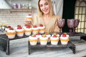 img 3 attached to 🧁 Rustic Cupcake Stand: Stylish Tabletop Merchandise Display