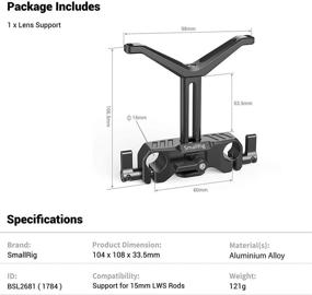 img 2 attached to 🔍 Compact SMALLRIG Universal Lens Support with 15mm LWS Rod Clamp - Perfect for 50mm to 140mm Lenses - Product Code: 1784