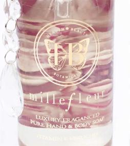 img 3 attached to HB Botanicals Luxury Scented Hand Body Soap - Millefleur Fragrance - Premium Soap Dispenser with Crystal Bead Chandelier - Bathroom Decor - 12 Fl Oz