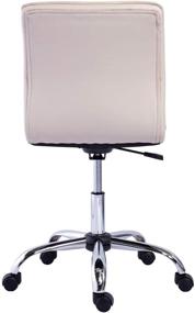 img 3 attached to 🪑 White/Chrome Modern Armless Office Desk Chair by Amazon Basics - Height Adjustable, 360-Degree Swivel, 275Lb Capacity