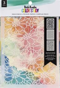 img 1 attached to Enhance Your Crafts with American Crafts Fresh Vicki B Stencil 3PKG