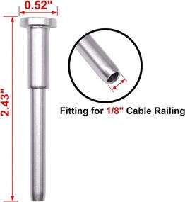 img 3 attached to 🛠️ BLIKA 20-Pack Stainless Steel Invisible Receiver and Swage Stud End for 1/8 Inch Cable Railing, Deck Stair Threaded Fitting for Wood & Metal Post