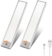 💡 ultra-thin rechargeable motion sensor cabinet lights - portable night light | soft light, wireless & magnetic installation | 2pack indoor led fixtures логотип