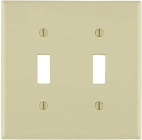 img 1 attached to 🔌 Leviton Ivory 2-Gang Toggle Device Switch Wallplate, Standard Size, Thermoplastic Nylon, Device Mount
