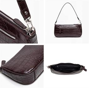 img 1 attached to 🐊 Barabum Crocodile Magnetic Shoulder Baguette for Women - Handbags & Wallets in Clutches & Evening Bags