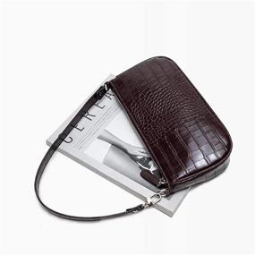 img 3 attached to 🐊 Barabum Crocodile Magnetic Shoulder Baguette for Women - Handbags & Wallets in Clutches & Evening Bags