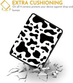 img 1 attached to 🐄 Hepix Cow Print iPad Air 4th Gen Case, iPad Air 2020 Case 10.9 inch with Pencil Holder, Cattle Trifold Protective Shockproof Smart Cover Auto Sleep Wake for A2072 A2316 A2324 A2325