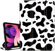 🐄 hepix cow print ipad air 4th gen case, ipad air 2020 case 10.9 inch with pencil holder, cattle trifold protective shockproof smart cover auto sleep wake for a2072 a2316 a2324 a2325 logo