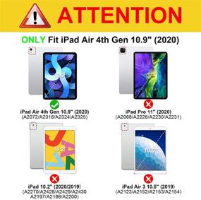 img 3 attached to 🐄 Hepix Cow Print iPad Air 4th Gen Case, iPad Air 2020 Case 10.9 inch with Pencil Holder, Cattle Trifold Protective Shockproof Smart Cover Auto Sleep Wake for A2072 A2316 A2324 A2325