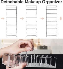 img 2 attached to Seitop Detachable Makeup Organizer: Clear, 8-Compartment Acrylic Storage for Dresser, Vanity, Bathroom, Kitchen