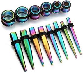 img 1 attached to 💉 36-Piece Stainless Steel Ear Gauge Stretching Kit - Tapers and Plugs Set from 14G to 00G