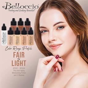 img 1 attached to 💄 Belloccio Professional Beauty Airbrush Cosmetic Makeup System with 4 Fair Shades of Foundation in Convenient 1/4 Ounce Bottles - Complete Kit with Blush, Bronzer, and Highlighters for Flawless Makeup Application