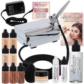 img 4 attached to 💄 Belloccio Professional Beauty Airbrush Cosmetic Makeup System with 4 Fair Shades of Foundation in Convenient 1/4 Ounce Bottles - Complete Kit with Blush, Bronzer, and Highlighters for Flawless Makeup Application
