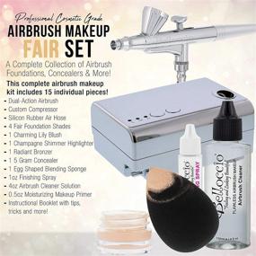 img 3 attached to 💄 Belloccio Professional Beauty Airbrush Cosmetic Makeup System with 4 Fair Shades of Foundation in Convenient 1/4 Ounce Bottles - Complete Kit with Blush, Bronzer, and Highlighters for Flawless Makeup Application