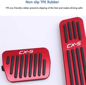 img 1 attached to BOYUER 3PCS Anti-Slip No Drilling Aluminum Rest Brake Gas Accelerator Pedal Covers Foot Pedal Pads Kit For Mazda CX-5 2013-2020 (RED)