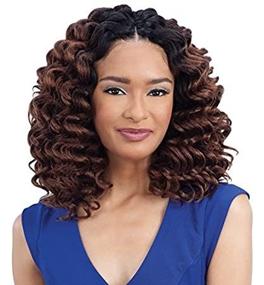 img 1 attached to Коллекция крючковых косичек Freetress 2X Wand Curl в стиле REMEDY CURL (1 Jet Black)