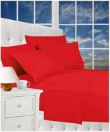 luxury red queen bed sheets set: celine linen 1800 thread count, egyptian quality, wrinkle free, deep pockets - available on amazon! logo