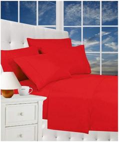 img 1 attached to Luxury Red Queen Bed Sheets Set: Celine Linen 1800 Thread Count, Egyptian Quality, Wrinkle Free, Deep Pockets - Available on Amazon!