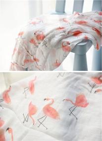 img 1 attached to 🌺 Floral & Flamingo Print Bamboo Muslin Swaddle Blankets - Set of 2 - Ideal Baby Girl Shower Gift by Little Jump
