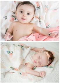 img 2 attached to 🌺 Floral & Flamingo Print Bamboo Muslin Swaddle Blankets - Set of 2 - Ideal Baby Girl Shower Gift by Little Jump