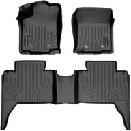 enhance your toyota tacoma's interior with smartliner custom fit floor mats 2 row liner set in black - perfect fit for 2018-2021 double cab models logo