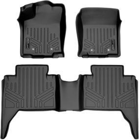 img 4 attached to Enhance Your Toyota Tacoma's Interior with SMARTLINER Custom Fit Floor Mats 2 Row Liner Set in Black - Perfect Fit for 2018-2021 Double Cab Models