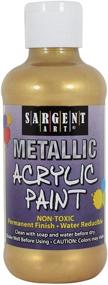 img 1 attached to 🎨 Premium Sargent Art 25-2381 8-Ounce Metallic Acrylic Paint in Gold - Vibrant and Durable